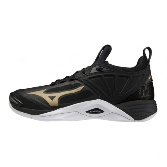 Zapatilla de Voleibol Mizuno Wave Momentum 2 Hombre Negro / Dorado