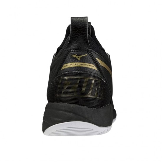 Zapatilla de Voleibol Mizuno Wave Momentum 2 Hombre Negro / Dorado