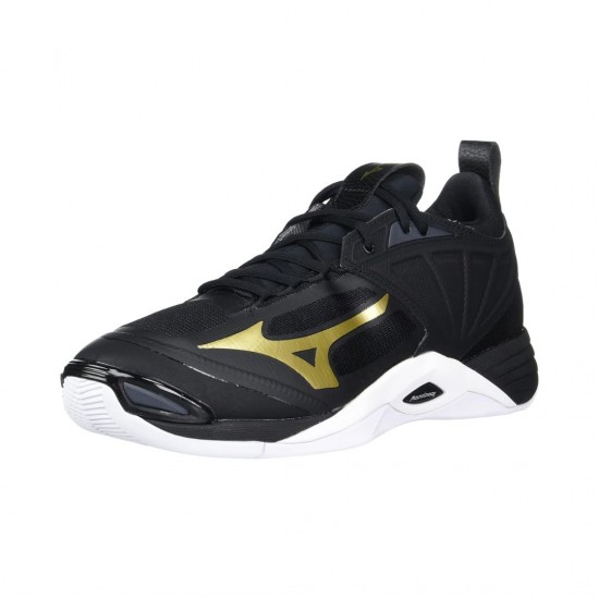 Zapatilla de Voleibol Mizuno Wave Momentum 2 Hombre Negro / Dorado