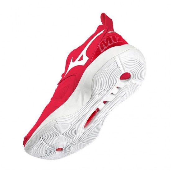 Zapatilla de Voleibol Mizuno Wave Momentum 2 Hombre Blanco / Rojo