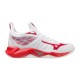 Zapatilla de Voleibol Mizuno Wave Dimension para Mujer Blanco / Rojo