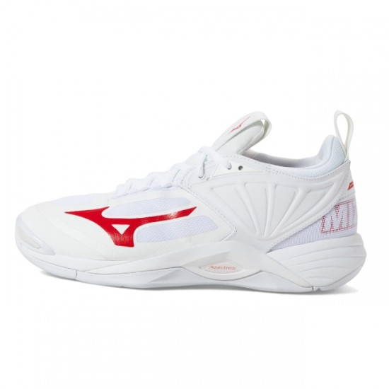 Zapatilla de Voleibol Mizuno Wave Momentum 2 Hombre Blanco / Rojo