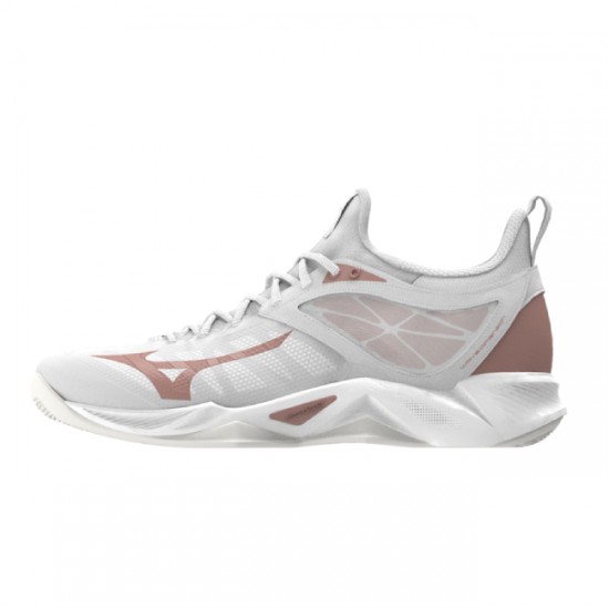  Zapatilla de Voleibol Mizuno Wave Dimension para Mujer Blanco /Rosadito