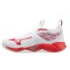 Zapatilla de Voleibol Mizuno Wave Dimension para Mujer Blanco / Rojo