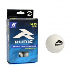 Bolas de Ping Pong PVC RUNIC , 6 unidades Blancas