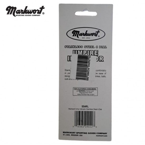 Indicador de árbitro Markwort de 4 diales de acero inoxidable Beisbol y Softbol Modelo SS4RL