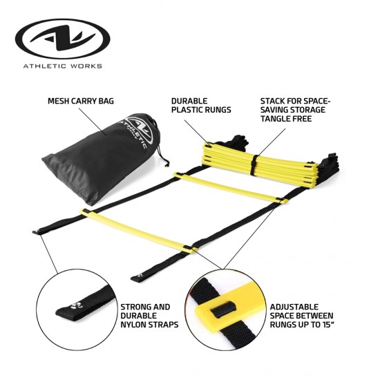 Entrenamiento de Pies Escalera de Velocidad ATHLETIC Works Tamaño 1.3"X18"