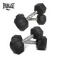 Pesas Mancuernas Exagonal forrada de Caucho EVERLAST de 5Lbs y 10 Lbs